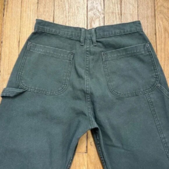G. Label by Goop Canvas Jean Pants Utility Carpenter Army Green Women's Size 29 - Picture 4 of 8